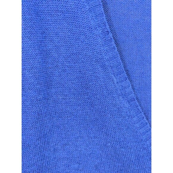 Eileen Fisher Womens 100% Organic Linen Deep V-Neck Knit Sweater Blue Sz Large - Picture 7 of 8